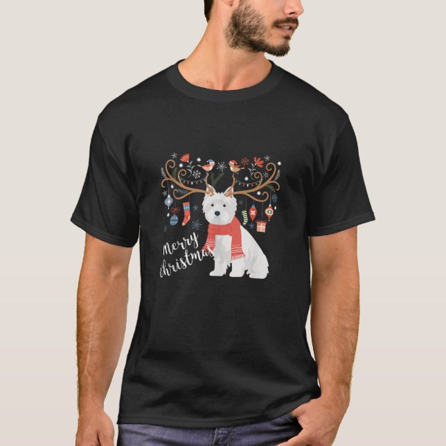 West Highland White Terrier Dog Christmas Westie T T-Shirt (Vorderseite)