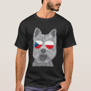 West Highland White Terrier Dog Czech Flag Sunglas T-Shirt