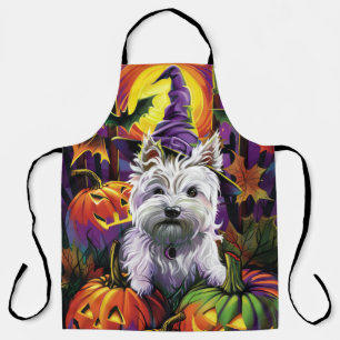 West Highland White Terrier Dog Halloween Hexe Schürze