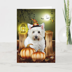 West Highland White Terrier Dog Halloween Karte