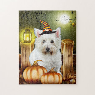 West Highland White Terrier Dog Halloween Puzzle