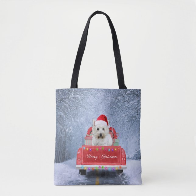 West Highland White Terrier Dog in Snow LKW (Vorderseite)