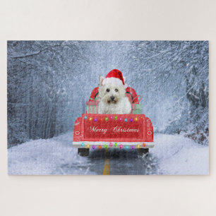 West Highland White Terrier Dog in Snow LKW Puzzle