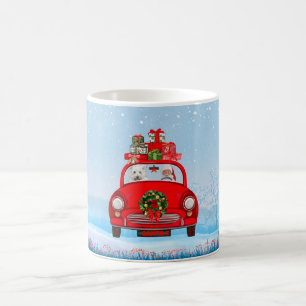 West Highland White Terrier Dog mit dem Weihnachts Kaffeetasse