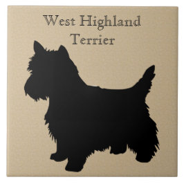 West Highland White Terrier Dog Silhouette Fliese
