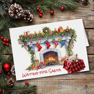 West Highland White Terrier Dog warten auf Santa