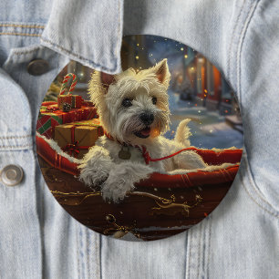 West Highland White Terrier Dog Weihnachtsfest Button