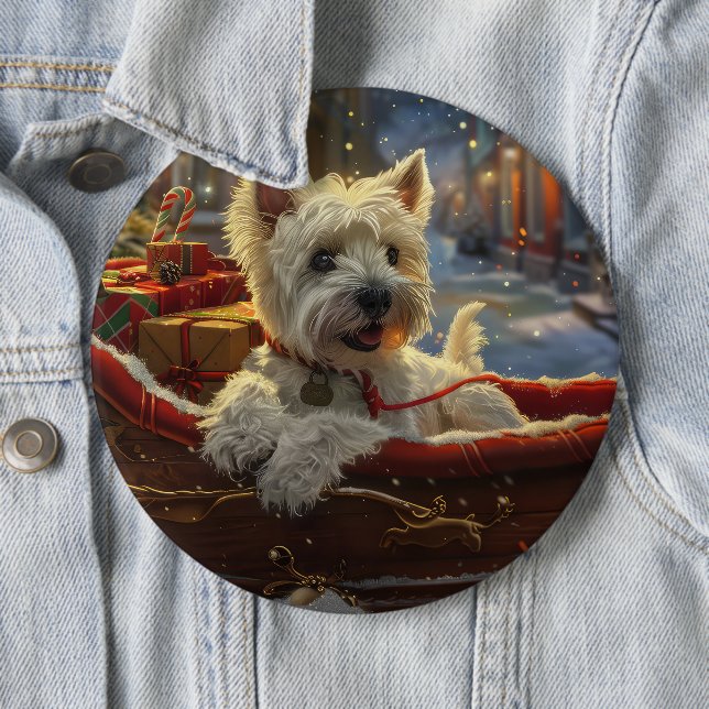 West Highland White Terrier Dog Weihnachtsfest Button (Beispiel)