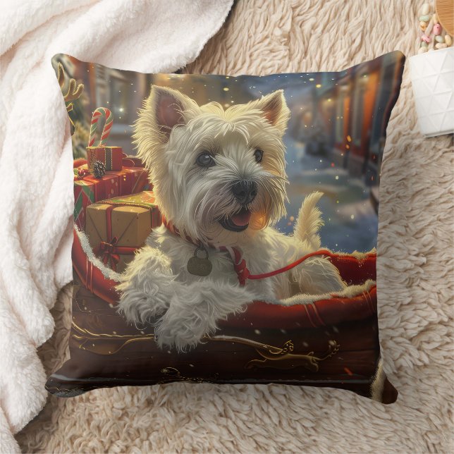 West Highland White Terrier Dog Weihnachtsfest Kissen (Decke)