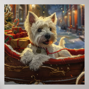 West Highland White Terrier Dog Weihnachtsfest Poster