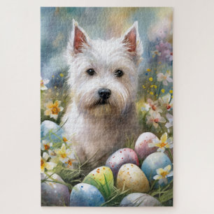 West Highland White Terrier Easter Eggs Holiday Puzzle