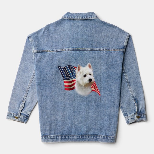West Highland White Terrier Flag Jeansjacke (Rückseite)