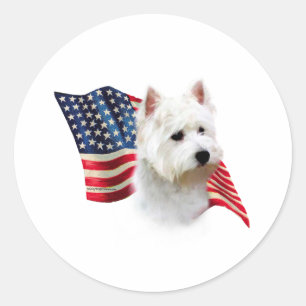 West Highland White Terrier Flag Runder Aufkleber