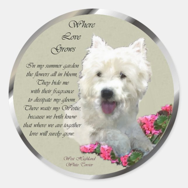 West Highland White Terrier Geschenke Runder Aufkleber (Vorderseite)