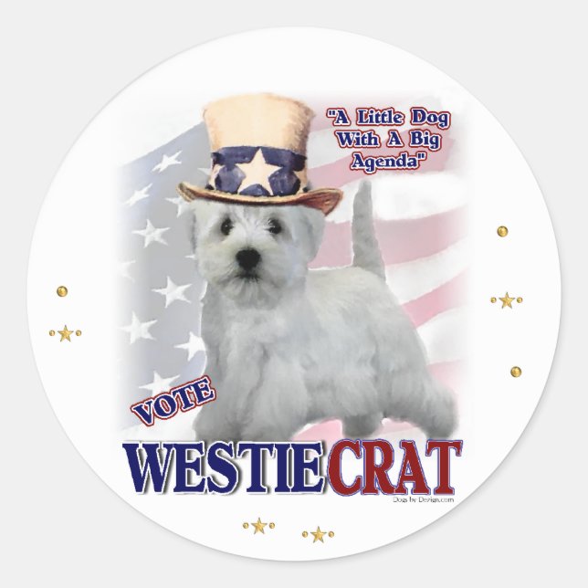 West Highland White Terrier Geschenke Runder Aufkleber (Vorderseite)