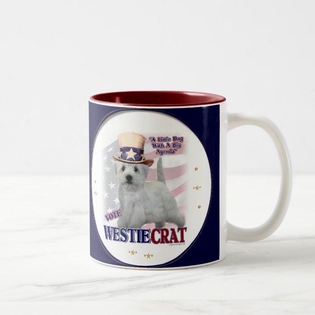 West Highland White Terrier Geschenke Zweifarbige Tasse (Rechts)