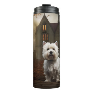 West Highland White Terrier Halloween Beängstigend Thermosbecher