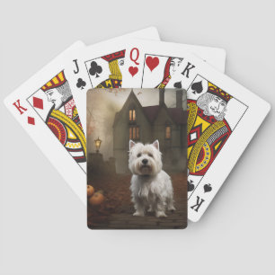 West Highland White Terrier Halloween Gruselig Spielkarten