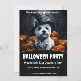 West Highland White Terrier Halloween-Party Einladung