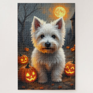 West Highland White Terrier Halloween-Porträtkunst Puzzle