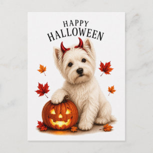 West Highland White Terrier Halloween Postkarte