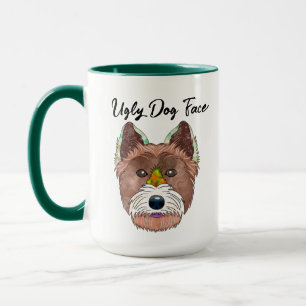 West Highland White Terrier hässlich konfrontiert Tasse