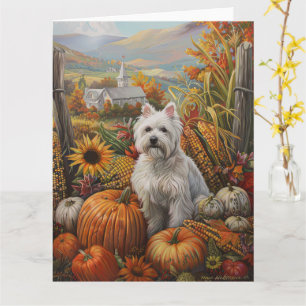 West Highland White Terrier Herbst Erntedank Karte
