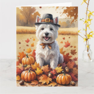 West Highland White Terrier Herbstlaub Karte
