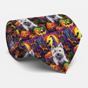 West Highland White Terrier Hund Halloween Hexe Krawatte
