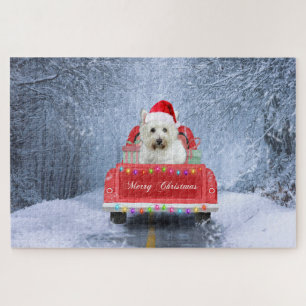 West Highland White Terrier Hund im Schnee Puzzle