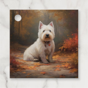 West Highland White Terrier im Herbst Leaves Fall Geschenkanhänger