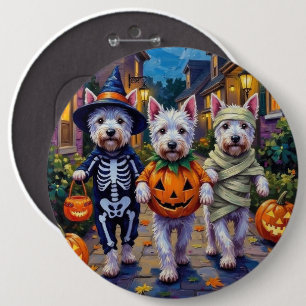 West Highland White Terrier in Halloween-Kostümen Button