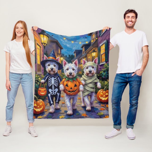 West Highland White Terrier in Halloween-Kostümen Fleecedecke (Beispiel)