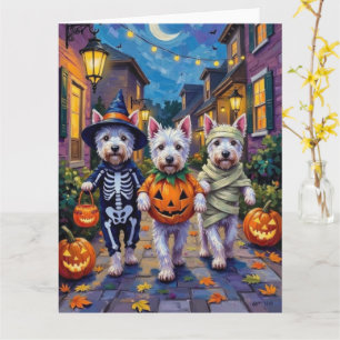 West Highland White Terrier in Halloween-Kostümen Karte