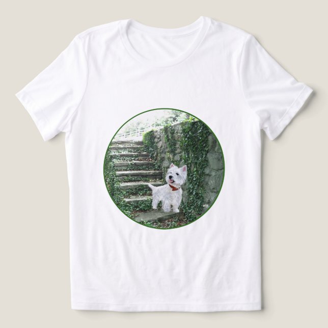 West Highland White Terrier Ivy Stairs Tri-Blend Shirt (Design Vorderseite)