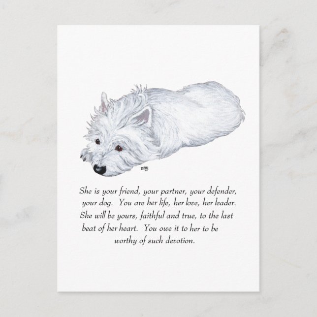 West Highland White Terrier Keepake Postkarte (Vorderseite)