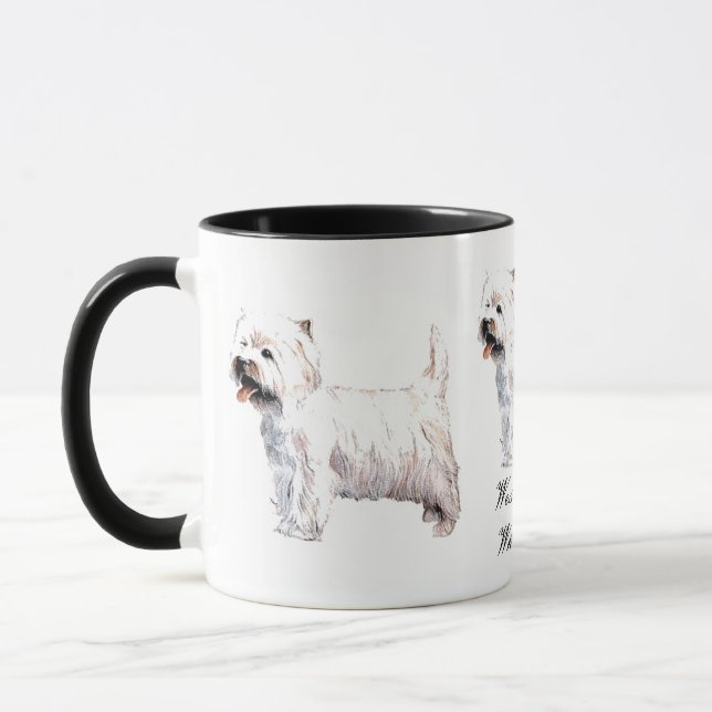 West Highland White Terrier Keramik Tasse (Links)