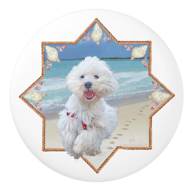 West Highland White Terrier Keramikknauf (Vorderseite)