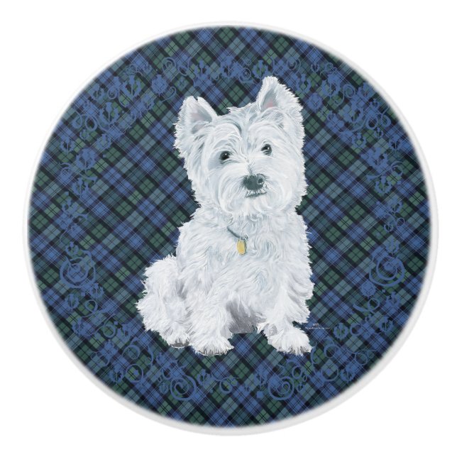 West Highland White Terrier Keramikknauf (Vorderseite)