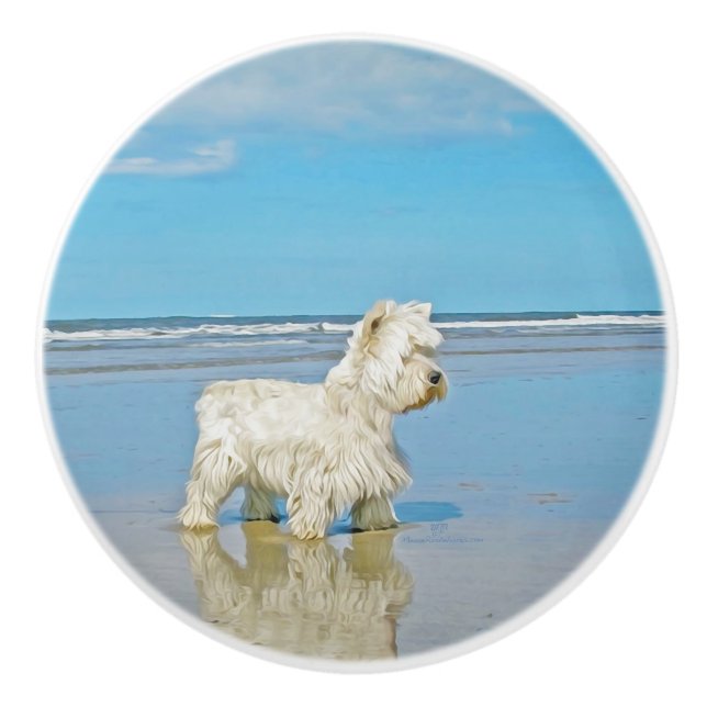 West Highland White Terrier Keramikknauf (Vorderseite)