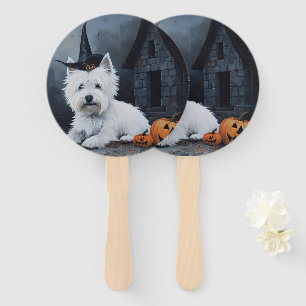 West Highland White Terrier Kürbis Halloween Fächer