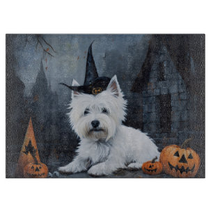 West Highland White Terrier Kürbis Halloween Schneidebrett