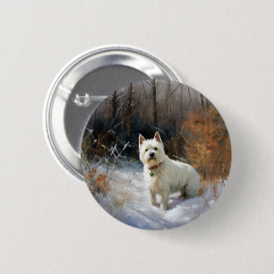 West Highland White Terrier lassen es Weihnachten  Button