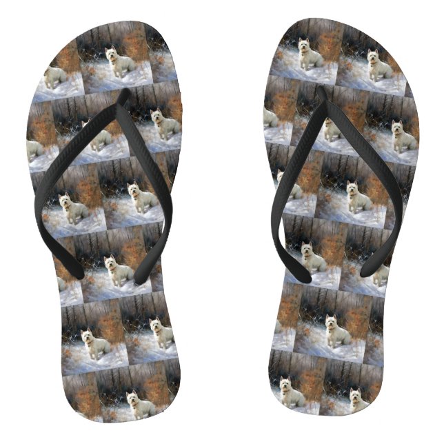 West Highland White Terrier lassen es Weihnachten  Flip Flops (Fußbett)
