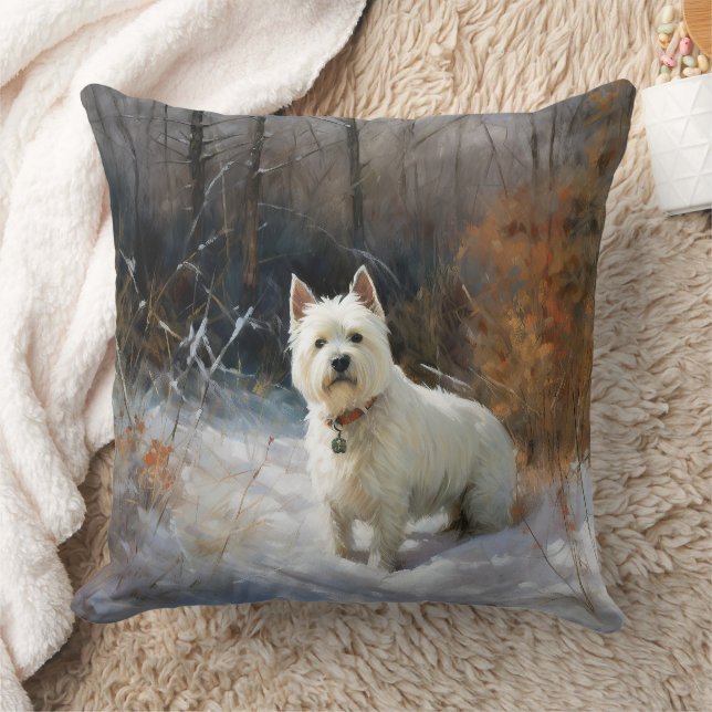 West Highland White Terrier lassen es Weihnachten  Kissen (Decke)