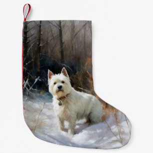 West Highland White Terrier lassen es Weihnachten Kleiner Weihnachtsstrumpf