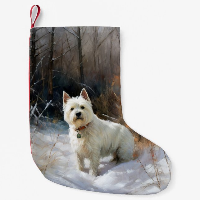 West Highland White Terrier lassen es Weihnachten  Kleiner Weihnachtsstrumpf (Vorderseite)