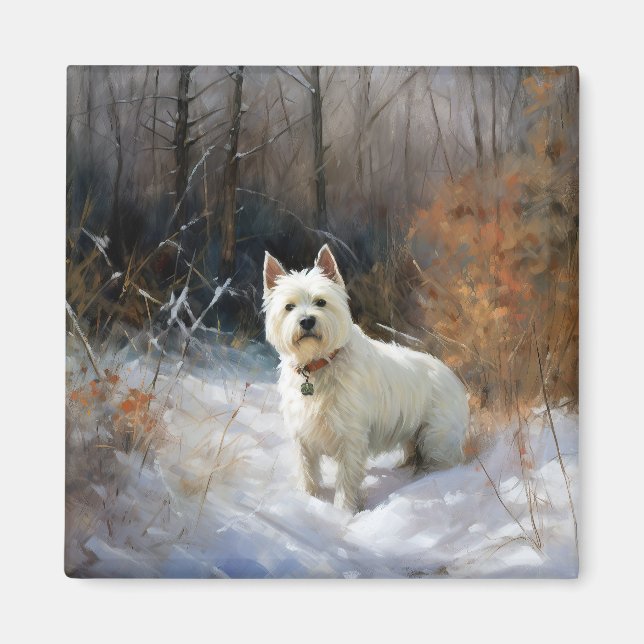 West Highland White Terrier lassen es Weihnachten  Magnet (Vorne)