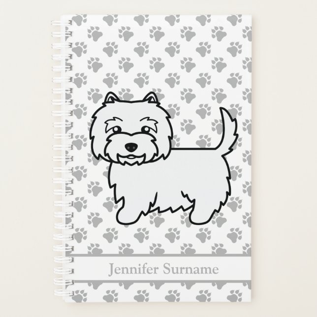 West Highland White Terrier Niedlich Dog & Text Planer (Vorderseite)