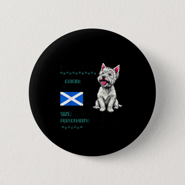 West Highland White Terrier Origin Funny Westie Do Button (Vorderseite)